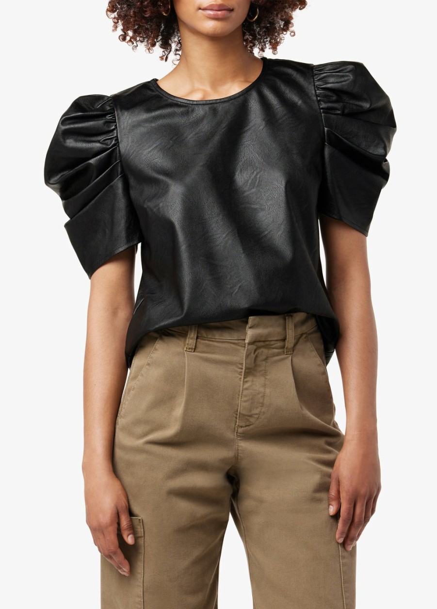 Women Joe's® Jeans | Kira Vegan Leather Puff Sleeve Top